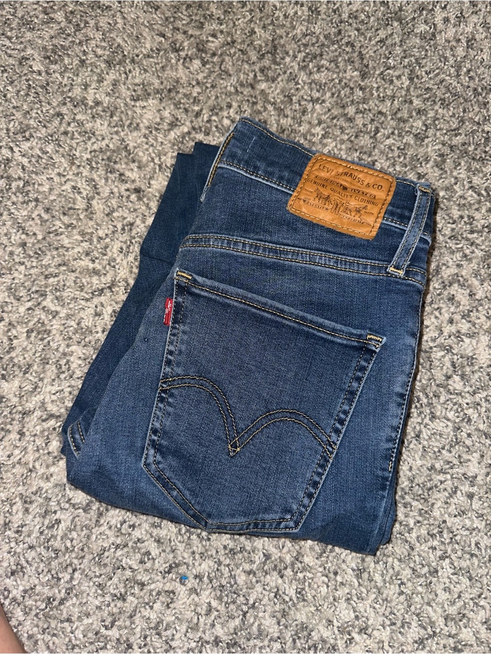Levi's Dark Blue Slim Jeans with Leather Patch